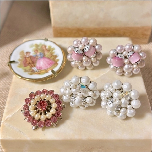 Vintage Earring and Brooch Bundle | Japan | Limoges - Picture 1 of 14
